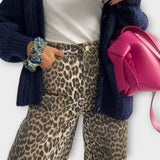 Chandra | Blugi cu imprimeu leopard în stil vintage