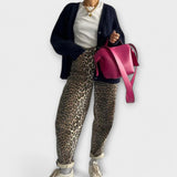 Chandra | Blugi cu imprimeu leopard în stil vintage