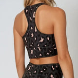 Keiti | Sutien sportiv moale de culoare piersică cu imprimeu leopard