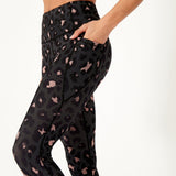 Anneli | Leoparzi roz cu talie neagră 7/8 leggings