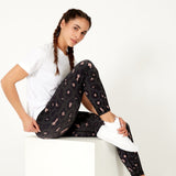 Anneli | Leoparzi roz cu talie neagră 7/8 leggings