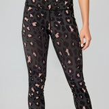 Anneli | Leoparzi roz cu talie neagră 7/8 leggings
