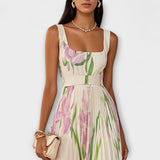 Penelope | Rochie maxi din chiffon cu motive florale
