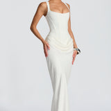 Daria – Rochie Maxi cu Decolteu Pătrat