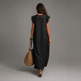 Emma | Rochie maxi în stil boho din in și bumbac