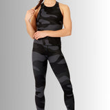 Külli | Tibetas Camo Leggings cu talie foarte înaltă 7/8