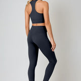 Anne | Pantaloni "All Day" cu Talie Înaltă 7/8 – Negru de Noapte