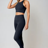 Anne | Pantaloni "All Day" cu Talie Înaltă 7/8 – Negru de Noapte