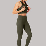 Katrin | Pantaloni Elevate 7/8 cu talie înaltă, culoare verde măslin