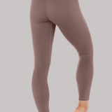 Anne | Pantaloni 7/8 cu talie înaltă, îmbunătățiți, de culoare gri-maroniu