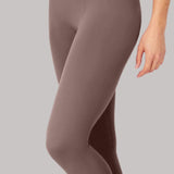 Anne | Pantaloni 7/8 cu talie înaltă, îmbunătățiți, de culoare gri-maroniu
