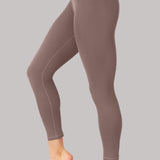 Anne | Pantaloni 7/8 cu talie înaltă, îmbunătățiți, de culoare gri-maroniu