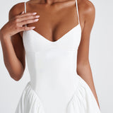 Luminara – Rochie Midi de Damă Elegantă cu Top Ajustat și Fustă Voluminoasă