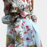 Sanne | Set elegant: cămașă cu imprimeu floral și pantaloni ondulați