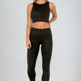 Külli | Leggings cu talie înaltă Leopard Jet, lungime completă