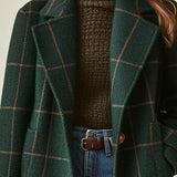 Florencia | Palton din Tweed Cu Carouri cu Rever Retro
