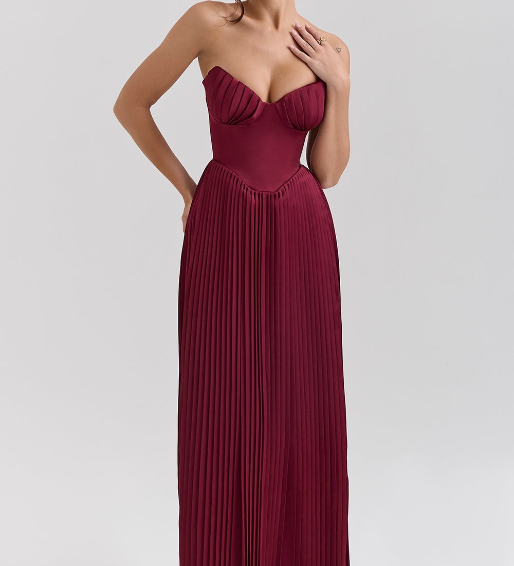 Orielle – Rochie de Damă Maxi Elegantă Drape Bloom