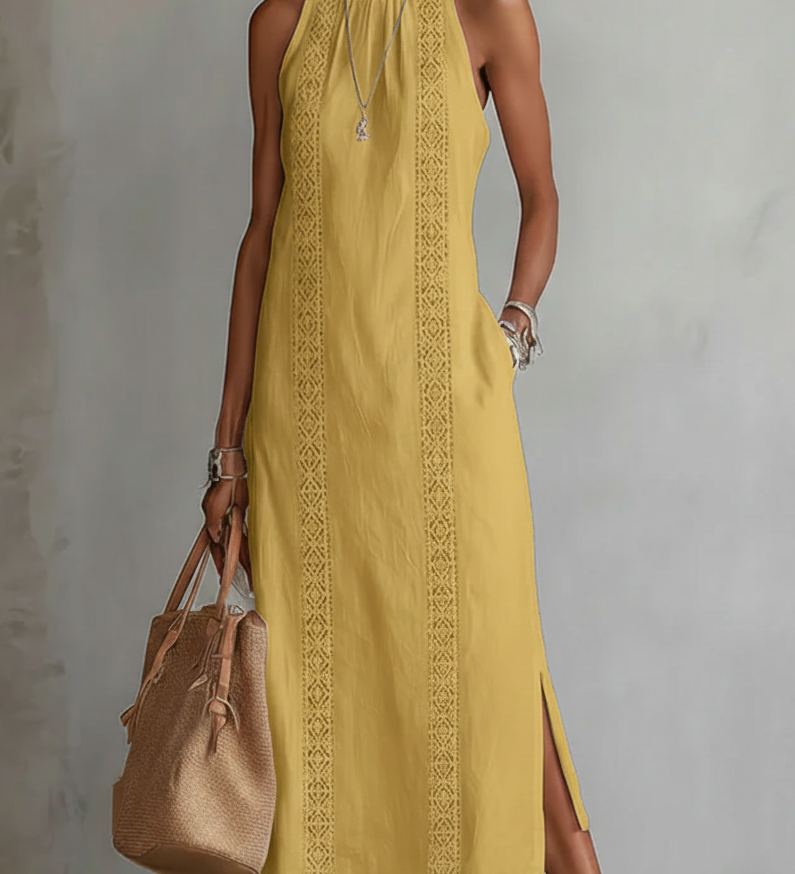 Luminița – Rochie halter ornamentală