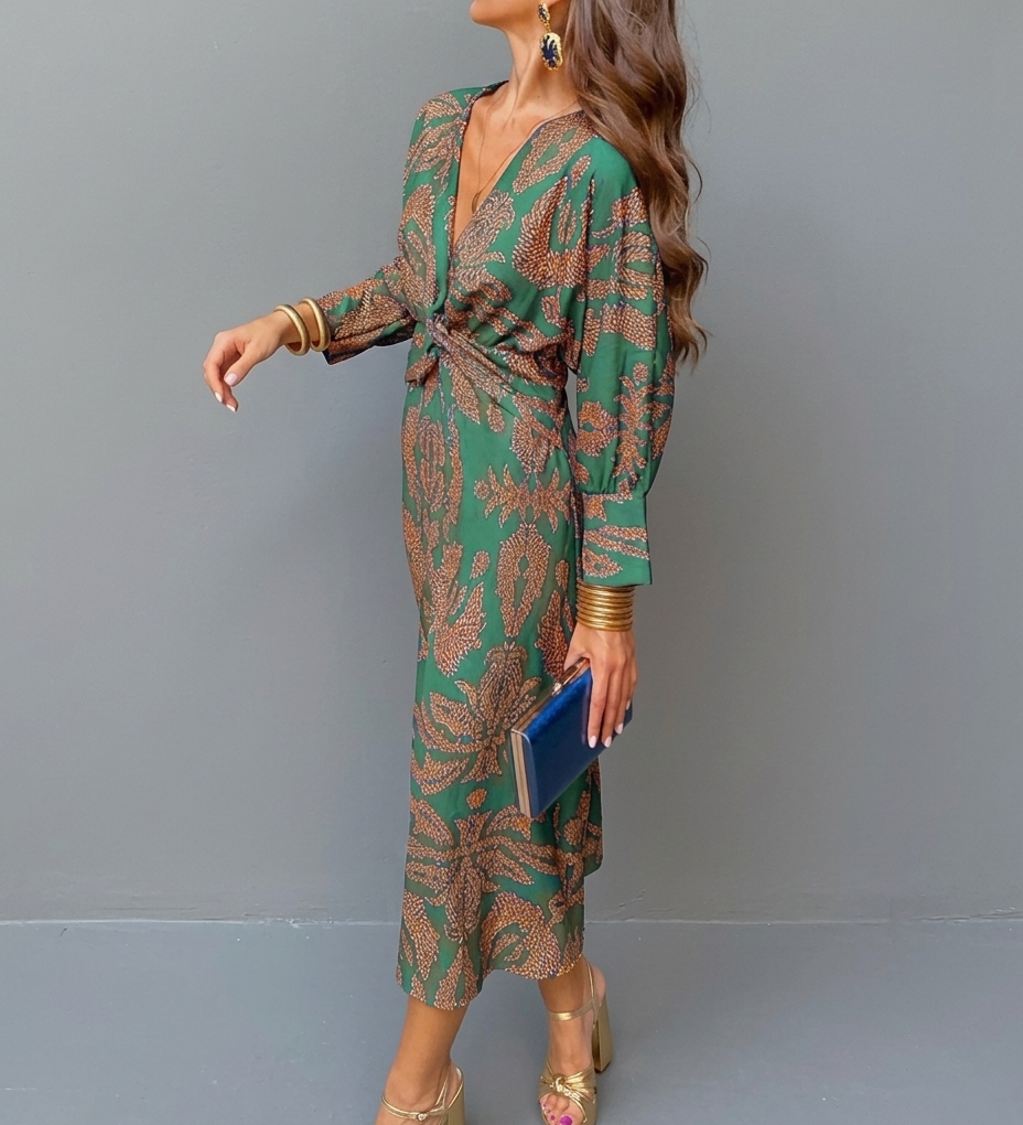 Frieda – Rochie midi cu model baroc