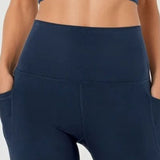 Merle | Leggings lungi, cu talie înaltă, din material elastic, cu buzunare