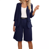 Set Elegant din In cu Sacou și Pantaloni Scurți